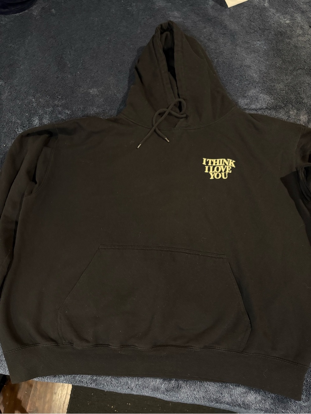 Black Yourstruly Clothing 'I Think I Love You' Hoodie With Orange Butterflies View 5